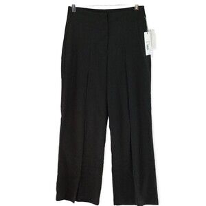 NWT Women's Liz Claiborne Black Lurex Stripe Wide Leg Dress Pants Size 6